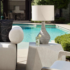 Stratum Gray Rustic Outdoor Table Lamp - Ornate Home
