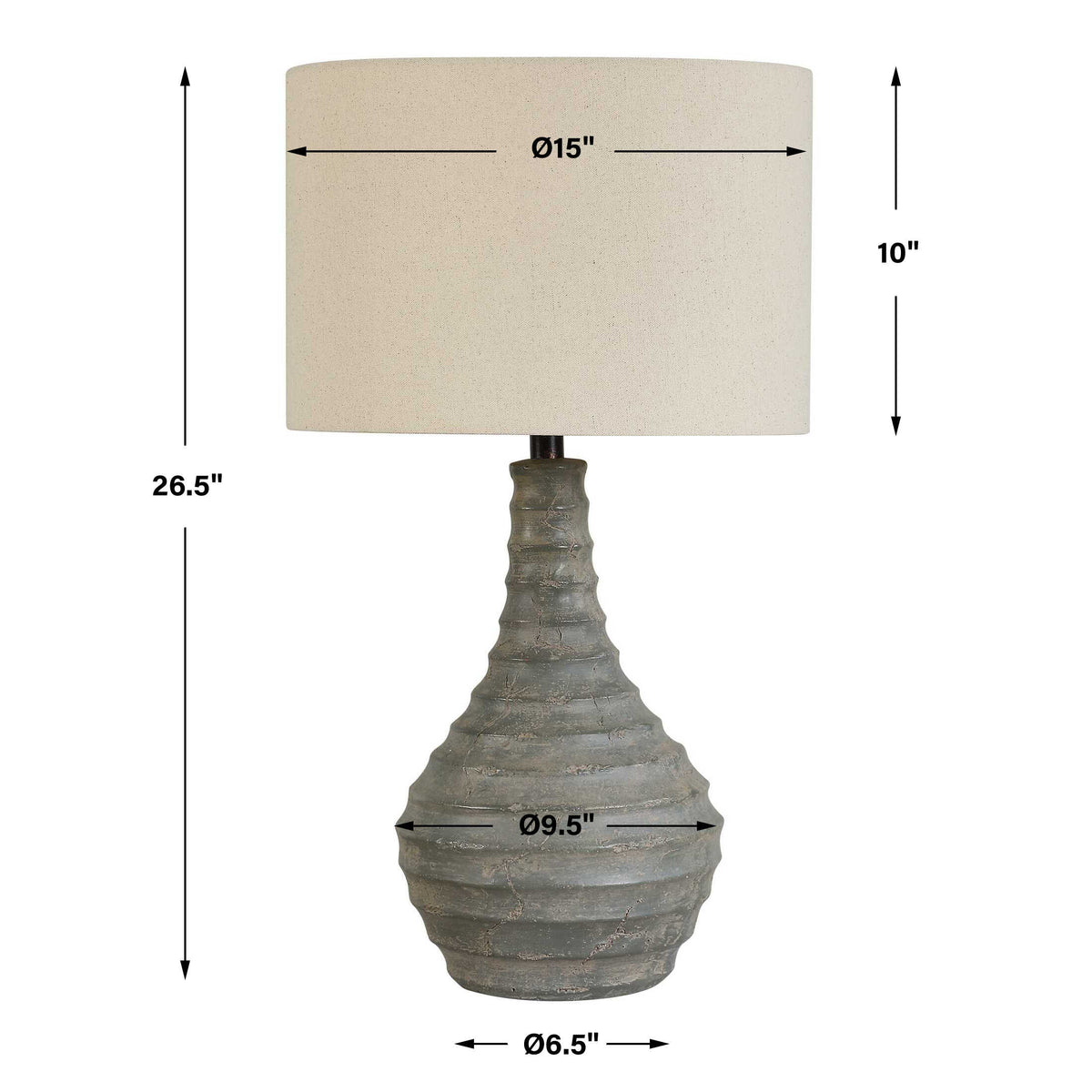 Stratum Gray Rustic Outdoor Table Lamp - Ornate Home