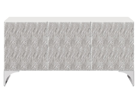 Stratum Polished Nickel/Fossil Buffet - Ornate Home