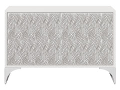 Stratum Polished Nickel/Fossil Door Chest - Ornate Home