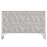 Stratum Polished Nickel/Fossil Door Chest - Ornate Home