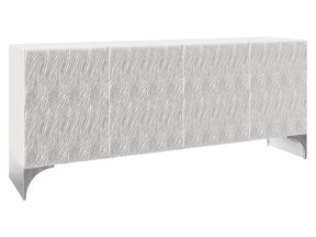 Stratum Polished Nickel/Fossil Entertainment Credenza - Ornate Home