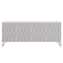 Stratum Polished Nickel/Fossil Entertainment Credenza - Ornate Home