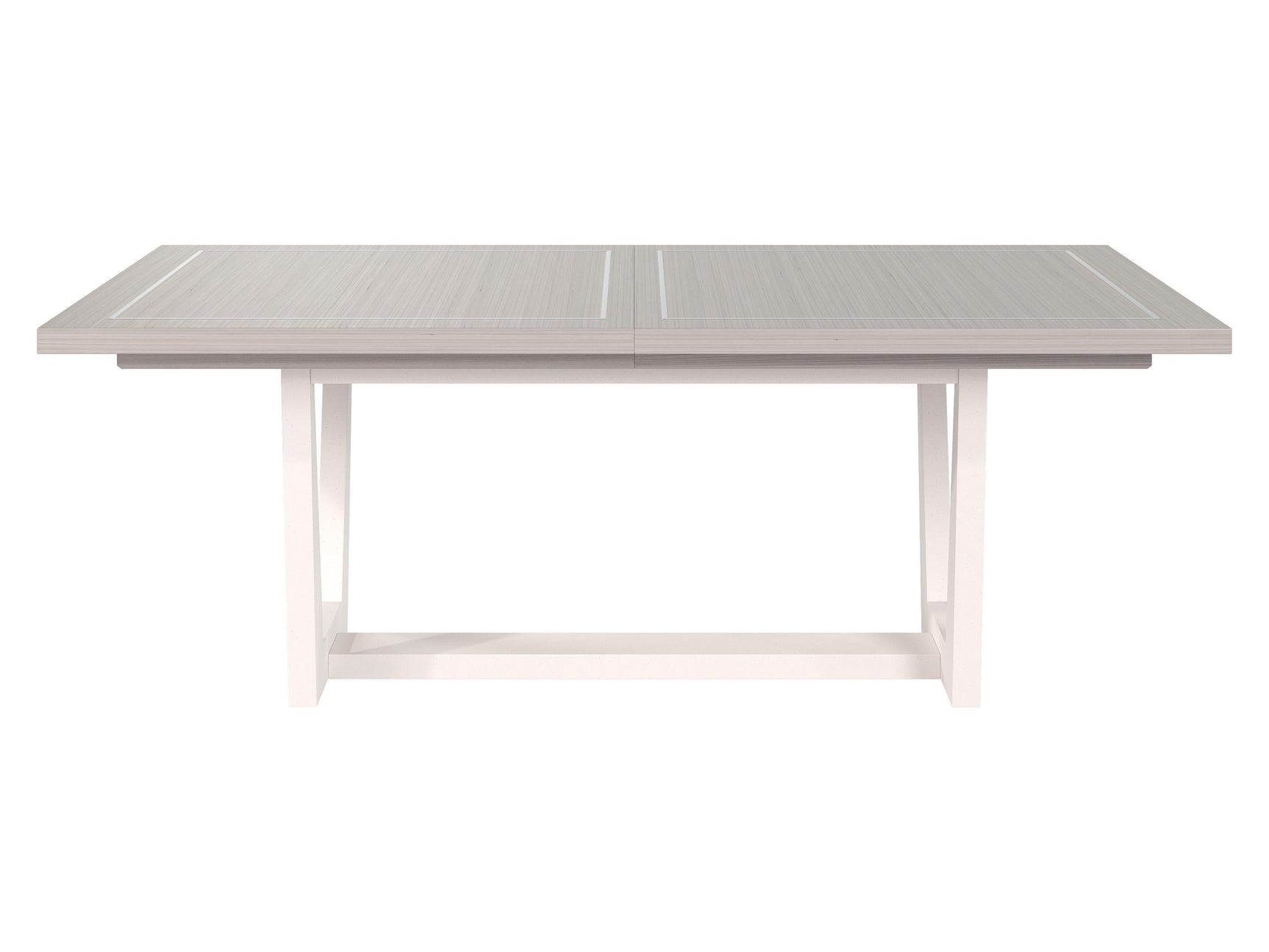 Stratum Polished Nickel/Fossil/Mist Dining Table - Ornate Home
