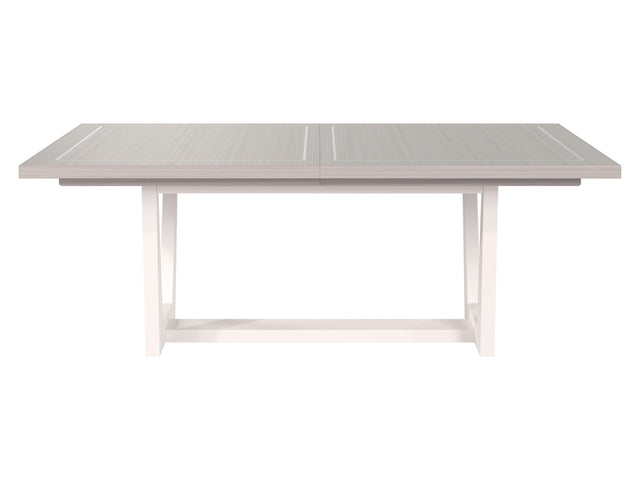 Stratum Polished Nickel/Fossil/Mist Dining Table - Ornate Home