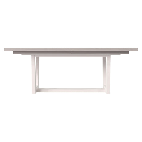 Stratum Polished Nickel/Fossil/Mist Dining Table - Ornate Home