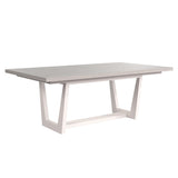 Stratum Polished Nickel/Fossil/Mist Dining Table - Ornate Home