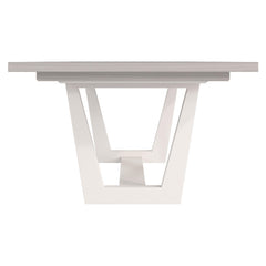 Stratum Polished Nickel/Fossil/Mist Dining Table - Ornate Home