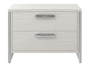 Stratum Polished Nickel/Mist Nightstand (38" W) - Ornate Home