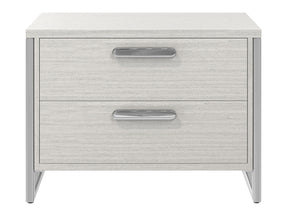 Stratum Polished Nickel/Mist Nightstand (38" W) - Ornate Home