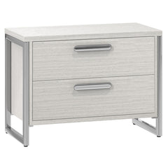 Stratum Polished Nickel/Mist Nightstand (38" W) - Ornate Home