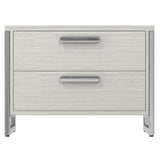 Stratum Polished Nickel/Mist Nightstand (38" W) - Ornate Home