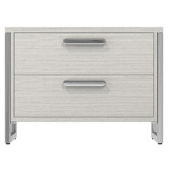 Stratum Polished Nickel/Mist Nightstand (38" W) - Ornate Home