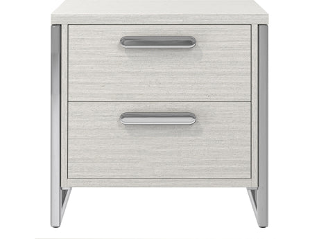Stratum Polished Nickel/Mist Nightstand - Ornate Home