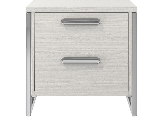 Stratum Polished Nickel/Mist Nightstand - Ornate Home
