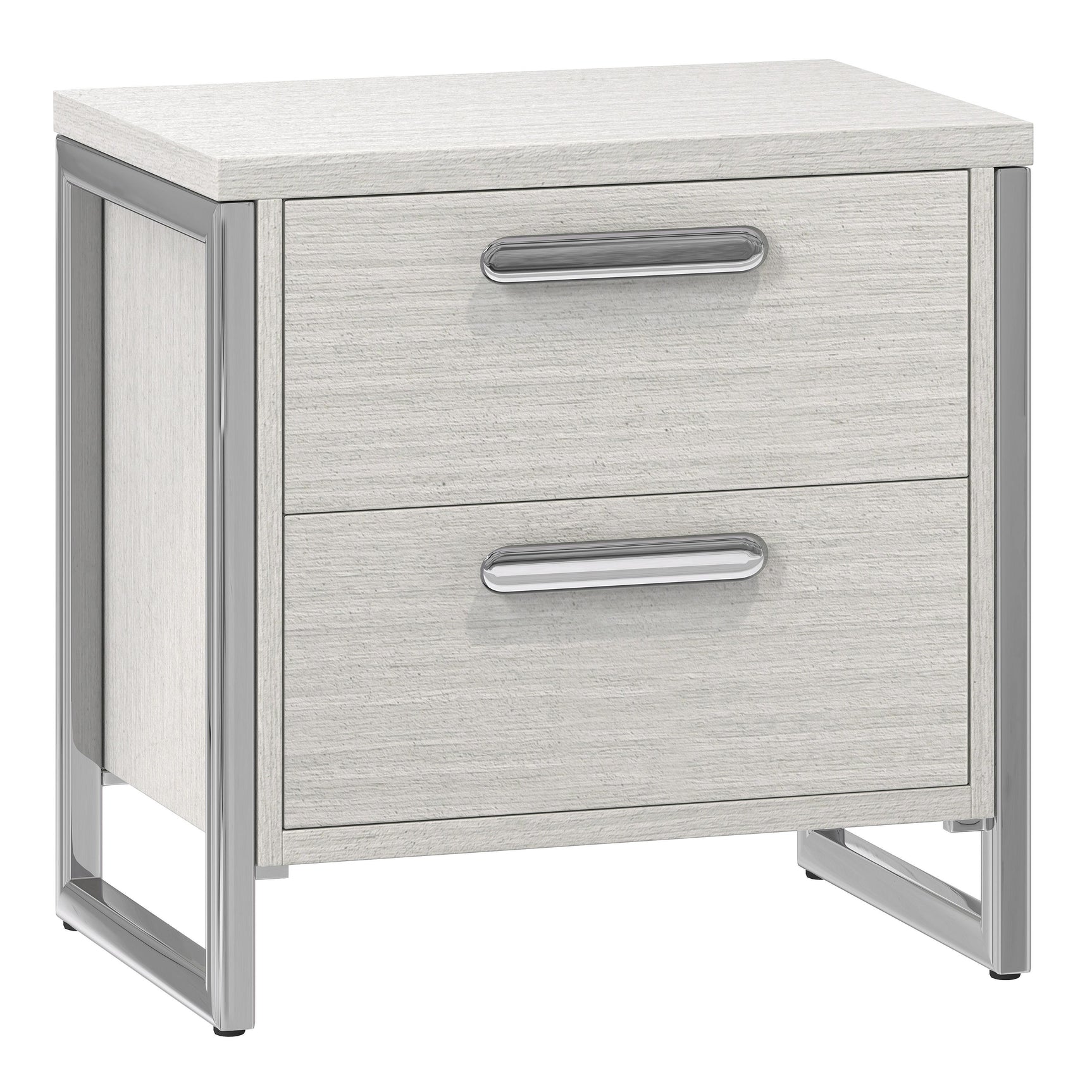 Stratum Polished Nickel/Mist Nightstand - Ornate Home