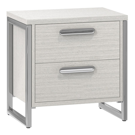 Stratum Polished Nickel/Mist Nightstand - Ornate Home
