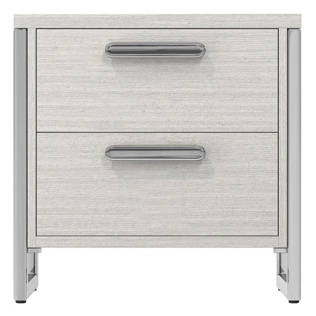 Stratum Polished Nickel/Mist Nightstand - Ornate Home