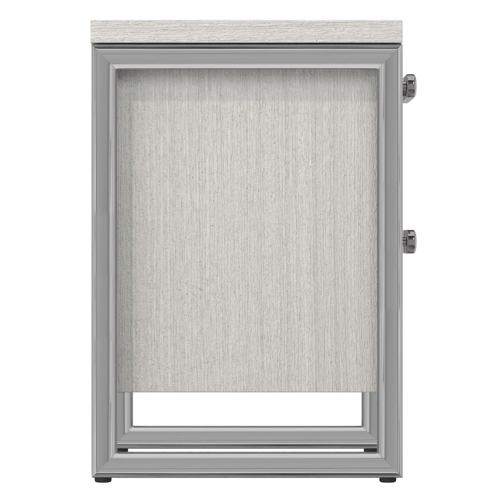 Stratum Polished Nickel/Mist Nightstand - Ornate Home