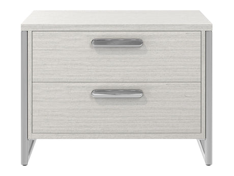 Stratum Polished Nickel/Mist Nightstand - Ornate Home