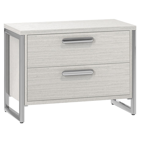 Stratum Polished Nickel/Mist Nightstand - Ornate Home