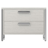Stratum Polished Nickel/Mist Nightstand - Ornate Home