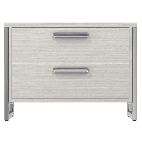 Stratum Polished Nickel/Mist Nightstand - Ornate Home
