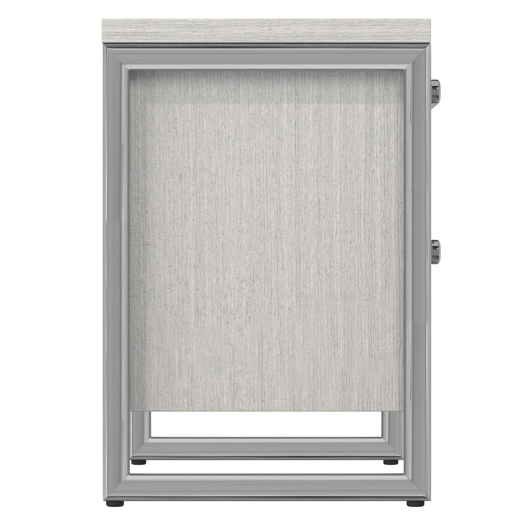 Stratum Polished Nickel/Mist Nightstand - Ornate Home