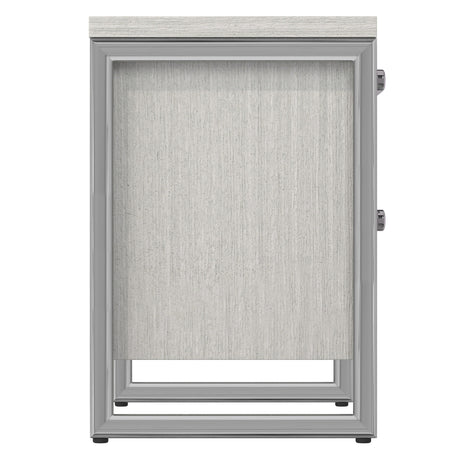 Stratum Polished Nickel/Mist Nightstand - Ornate Home