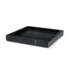 Stratus Black Marble Square Decorative Tray