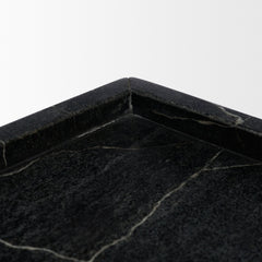 Stratus Black Marble Square Decorative Tray