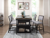 Stratus Gray/Black Counter Height Table - Ornate Home