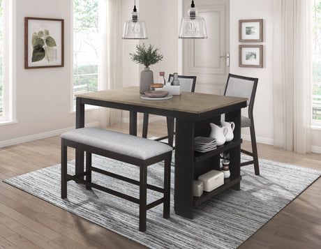 Stratus Gray/Black Counter Height Table - Ornate Home