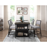 Stratus Gray/Black Counter Height Table - Ornate Home