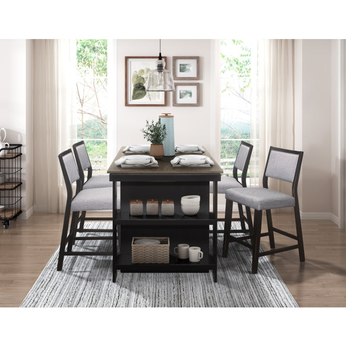 Stratus Gray/Black Counter Height Table - Ornate Home