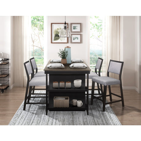 Stratus Gray/Black Counter Height Table - Ornate Home