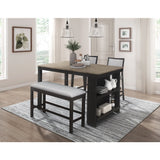 Stratus Gray/Black Counter Height Table - Ornate Home