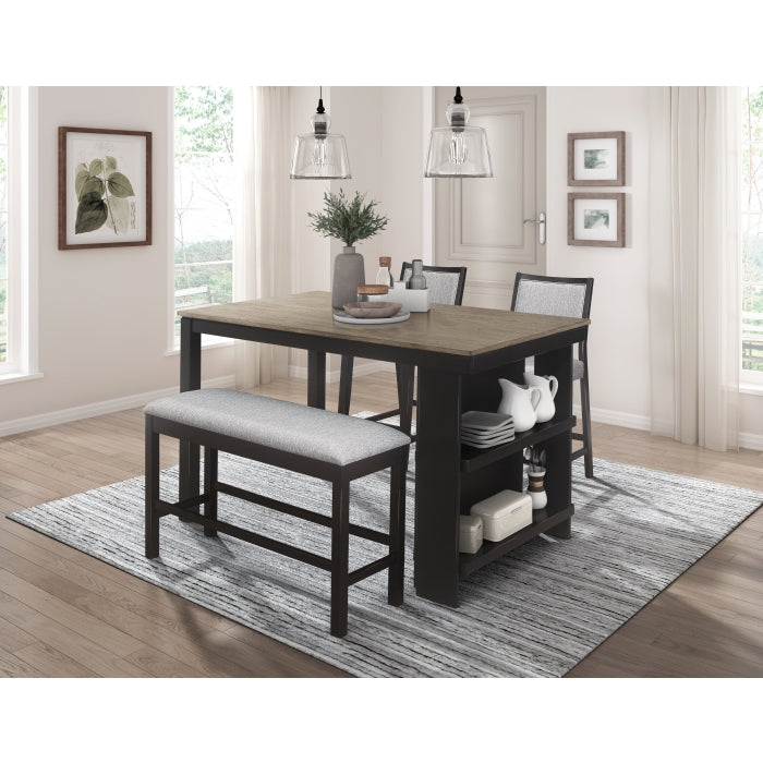Stratus Gray/Black Counter Height Table - Ornate Home