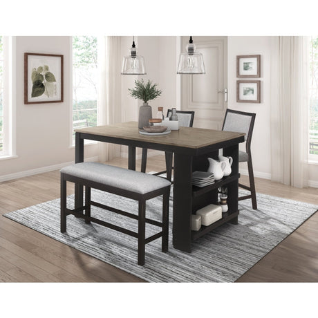 Stratus Gray/Black Counter Height Table - Ornate Home