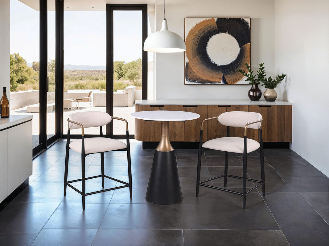 Streatham Black/White/Gold 3 Pc. Counter Ht. Table Set - Ornate Home