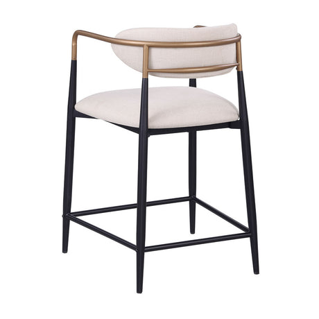 Streatham Black/White/Gold Counter Ht. Chair (Set of 2) - Ornate Home