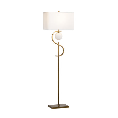 Streeter Gold/White Floor Lamp - Ornate Home