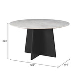 Strela White & Black Dining Table - Ornate Home