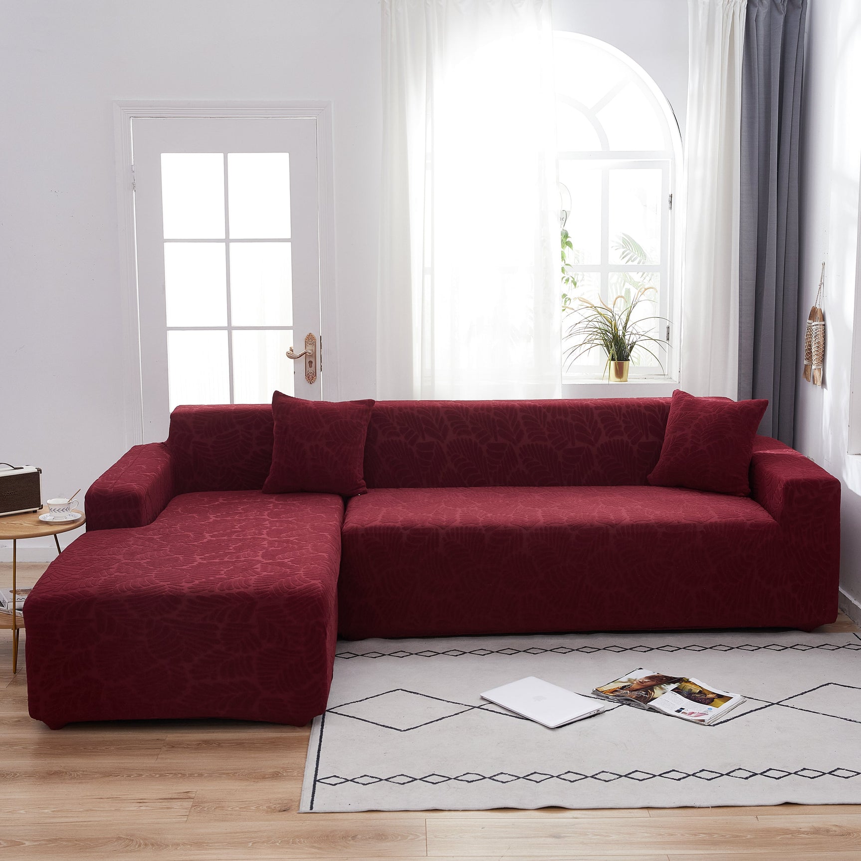 Stretch Couch Covers for 1/2/3/4/5 Seater L Shape Sofa Slipcovers with Elastic Bottom for Kids - Ornate Home