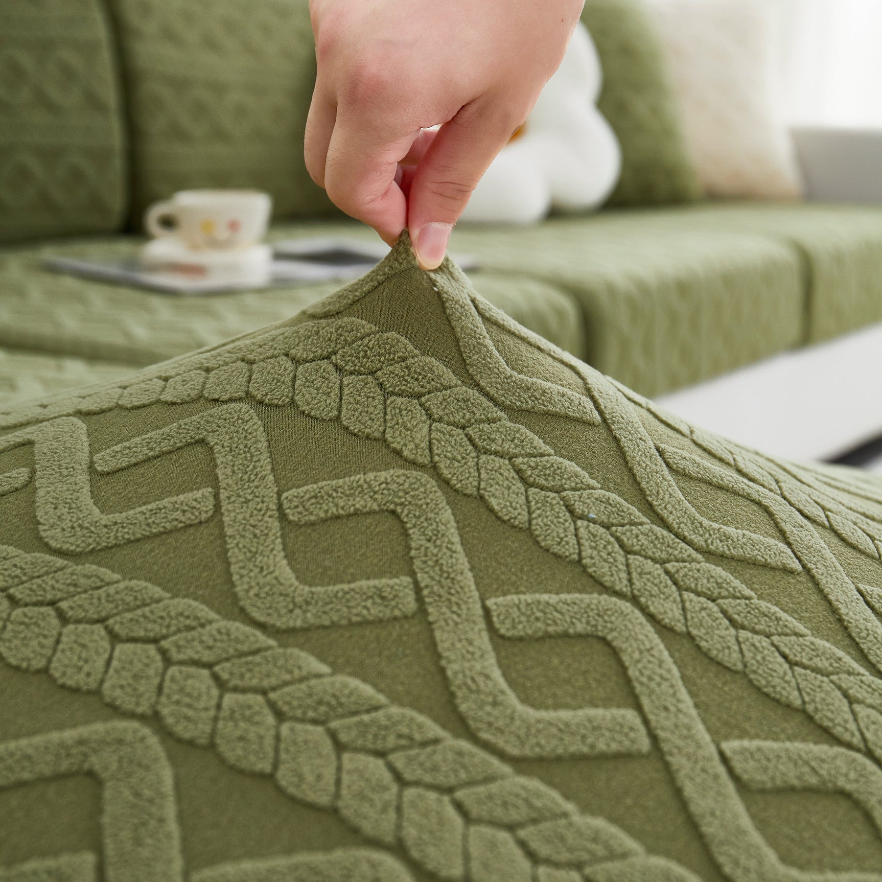 Stretch Couch Seat Cushion Covers, Sofa Slipcover Sofa Cover Soft Flexibility with Elastic Bottom - Ornate Home