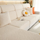 Stretch Jacquard Fleece Settee Cushion Covers, Stylish Non Slip Couch Cushion Covers for Sectional Sofas - Ornate Home