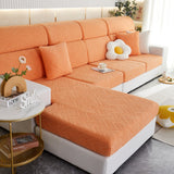 Stretch Jacquard Fleece Settee Cushion Covers, Stylish Non Slip Couch Cushion Covers for Sectional Sofas - Ornate Home