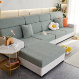 Stretch Jacquard Fleece Settee Cushion Covers, Stylish Non Slip Couch Cushion Covers for Sectional Sofas - Ornate Home