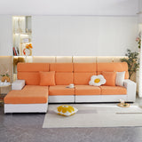 Stretch Jacquard Fleece Settee Cushion Covers, Stylish Non Slip Couch Cushion Covers for Sectional Sofas - Ornate Home