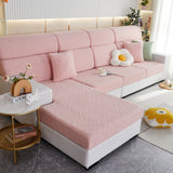 Stretch Jacquard Fleece Settee Cushion Covers, Stylish Non Slip Couch Cushion Covers for Sectional Sofas - Ornate Home